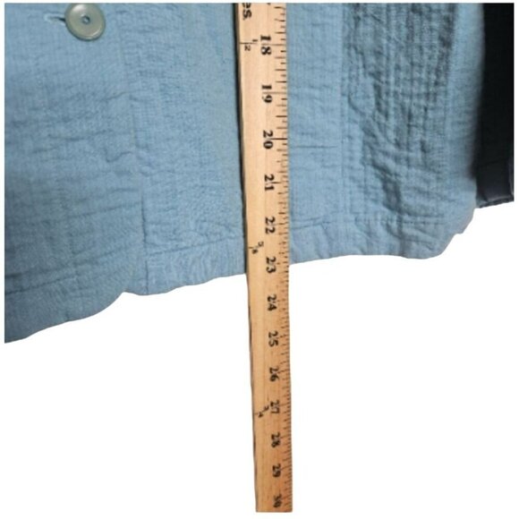 Eileen Fisher Blue Button-Up Jacket Cotton & Viscose Women's Size S - Picture 7 of 8